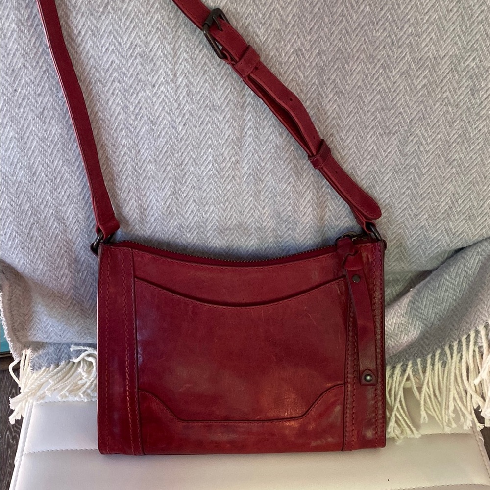Frye Red Leather Crossbody Bag